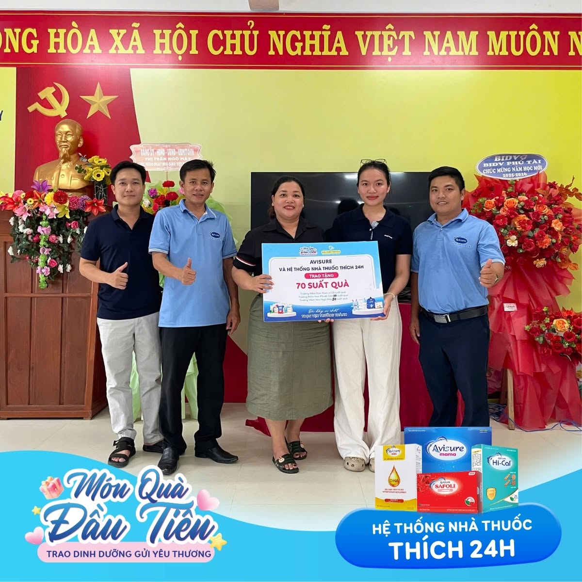 70 suất quà đã được trao gửi