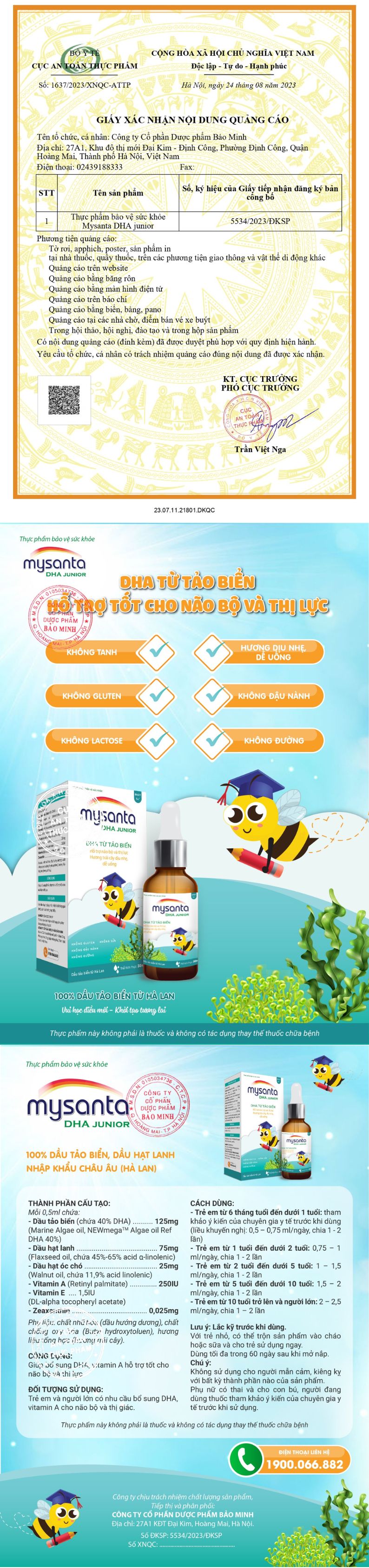 avisure mysanta giấy phép quảng cáo