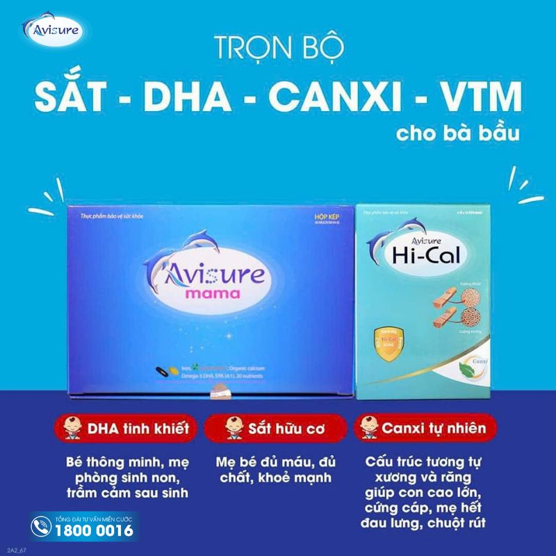 bộ đôi avisure hical avisure mama cho bà bầu 15 tuần