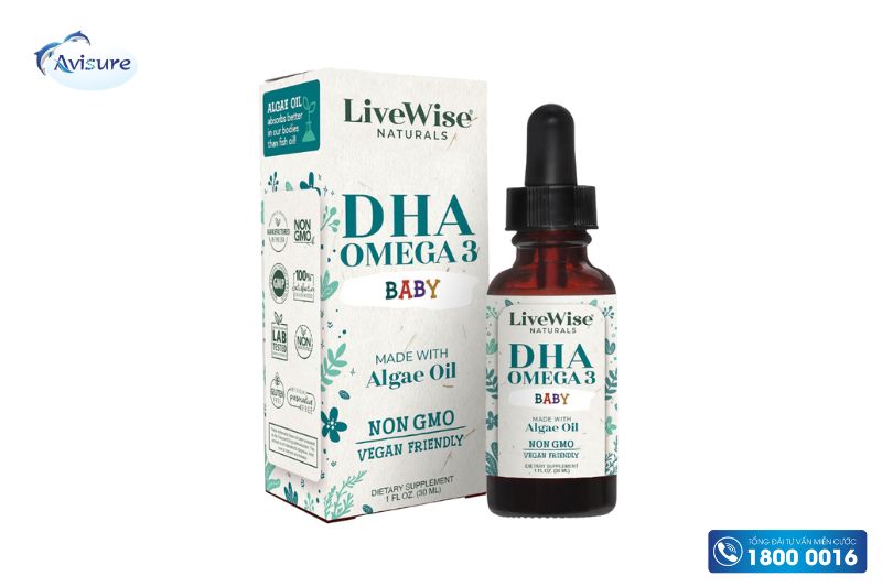 dha cho bé của mỹ livewise naturals dha omega 3 baby
