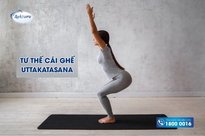 yoga cho bà bầu tư thế cái ghế Uttakatasana