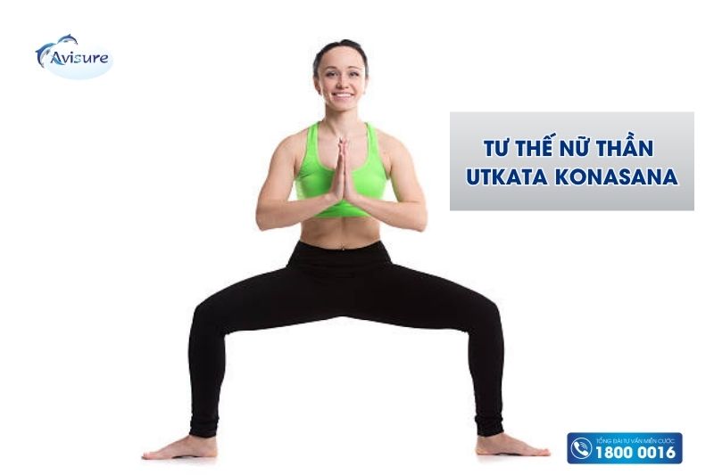 yoga cho bà bầu tư thế nữ thần Utkata Konasana